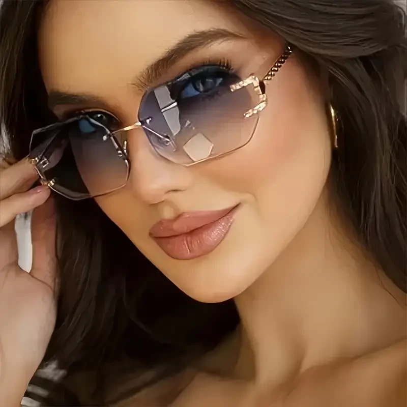 Women's and Men's Casual Fashion Metal Frameless Glasses for Daily Wear, Parties, Mother's Day, Father's Day, Family Gatherings, Y2K Festival Gift