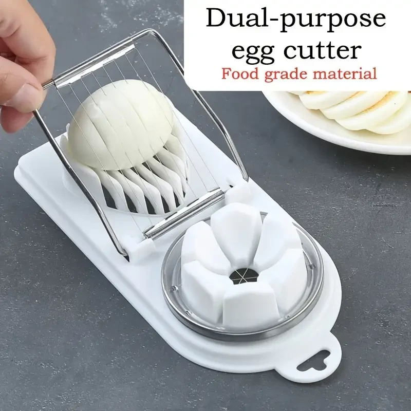 2-in-1 Egg Slicer & Cutter - Multifunctional Kitchen Gadget for Hard Boiled Eggs, Perfect for Cooking, Camping & Dining