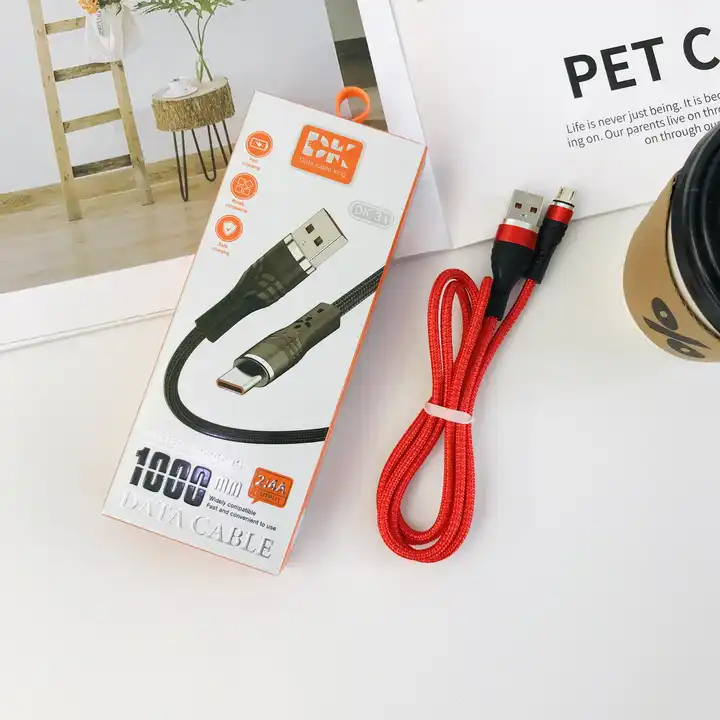 Android Auto Fountain Braided Type C Fast Charging PVC Superspeed Data Transfer Cable Pure Copper Replacement Cord