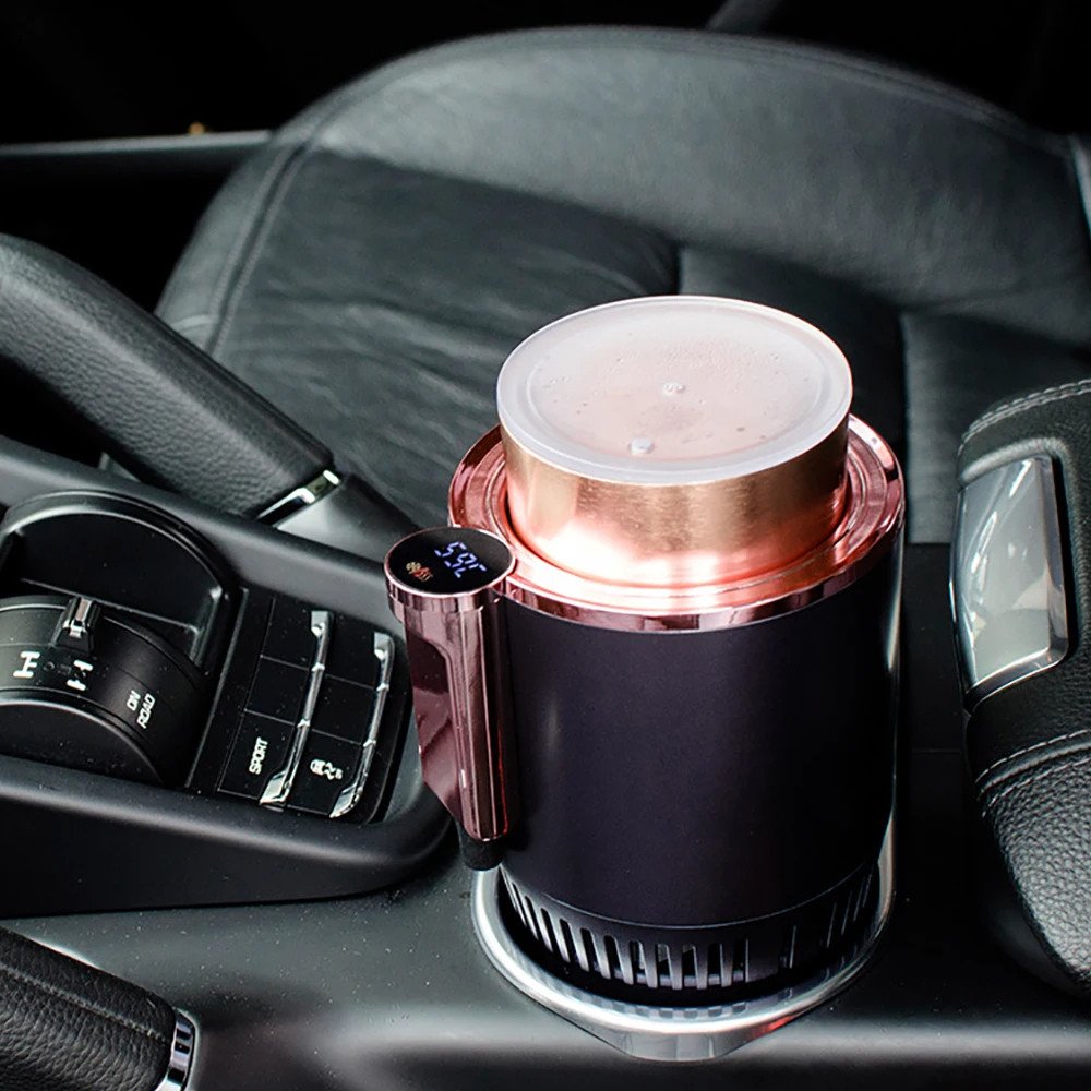 DC 12V Smart Car Cup Warmer & Cooler – 2-in-1 Auto & Office Beverage Mug Holder for Heating and Cooling Drinks or Cans