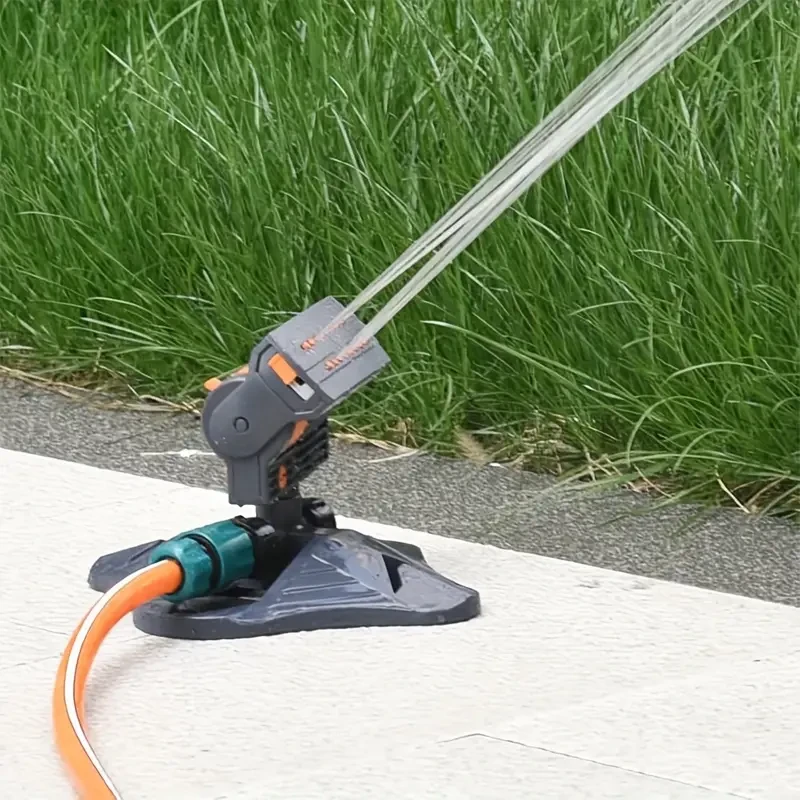 Adjustable sprinkler device for watering lawns, yards and gardens. 16 mini turbine oscillating sprinklers, covering larger sprinkler devices