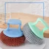 Stainless Steel Wire Ball With Long Handle Dishwashing Brush Cleaning Pot Ball for kitchen