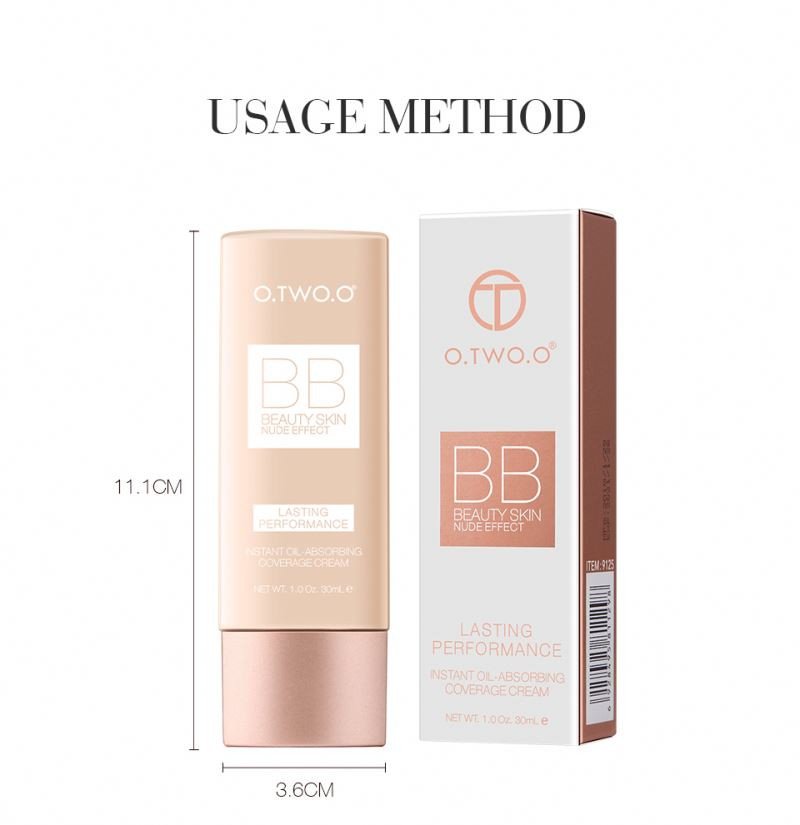 O.TWO.O BB White Natural Whitening Cream Waterproof Makeup Base Liquid Foundation Professional Cosmetics