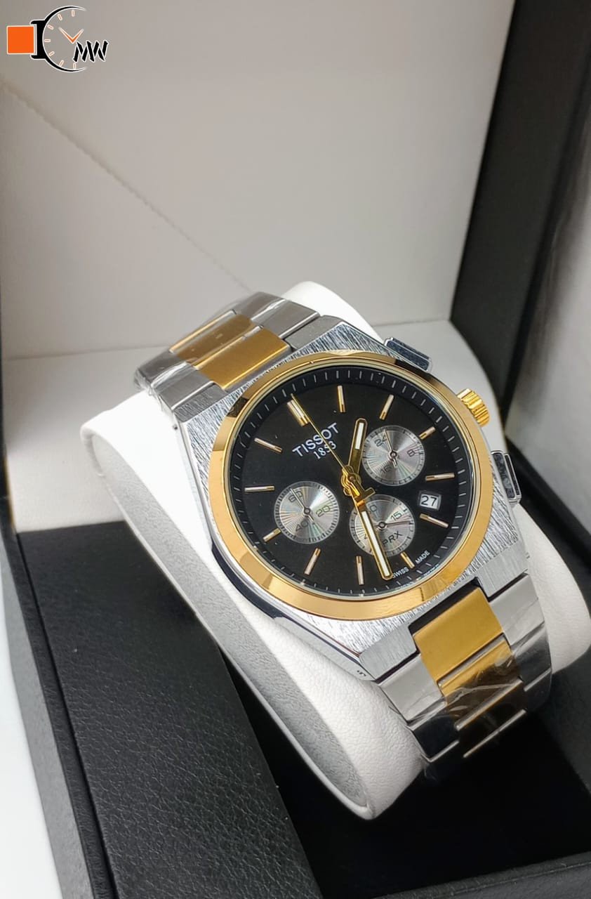 TISSOT PRX CHRONOGRAPH WORKING  PURE STAINLESS STEEL CHAIN