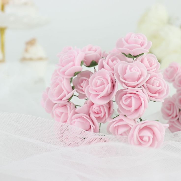 24pcs 2cm mini rose artificial flower foam flower diy flower ball garland headdress wedding decoration bridal flower