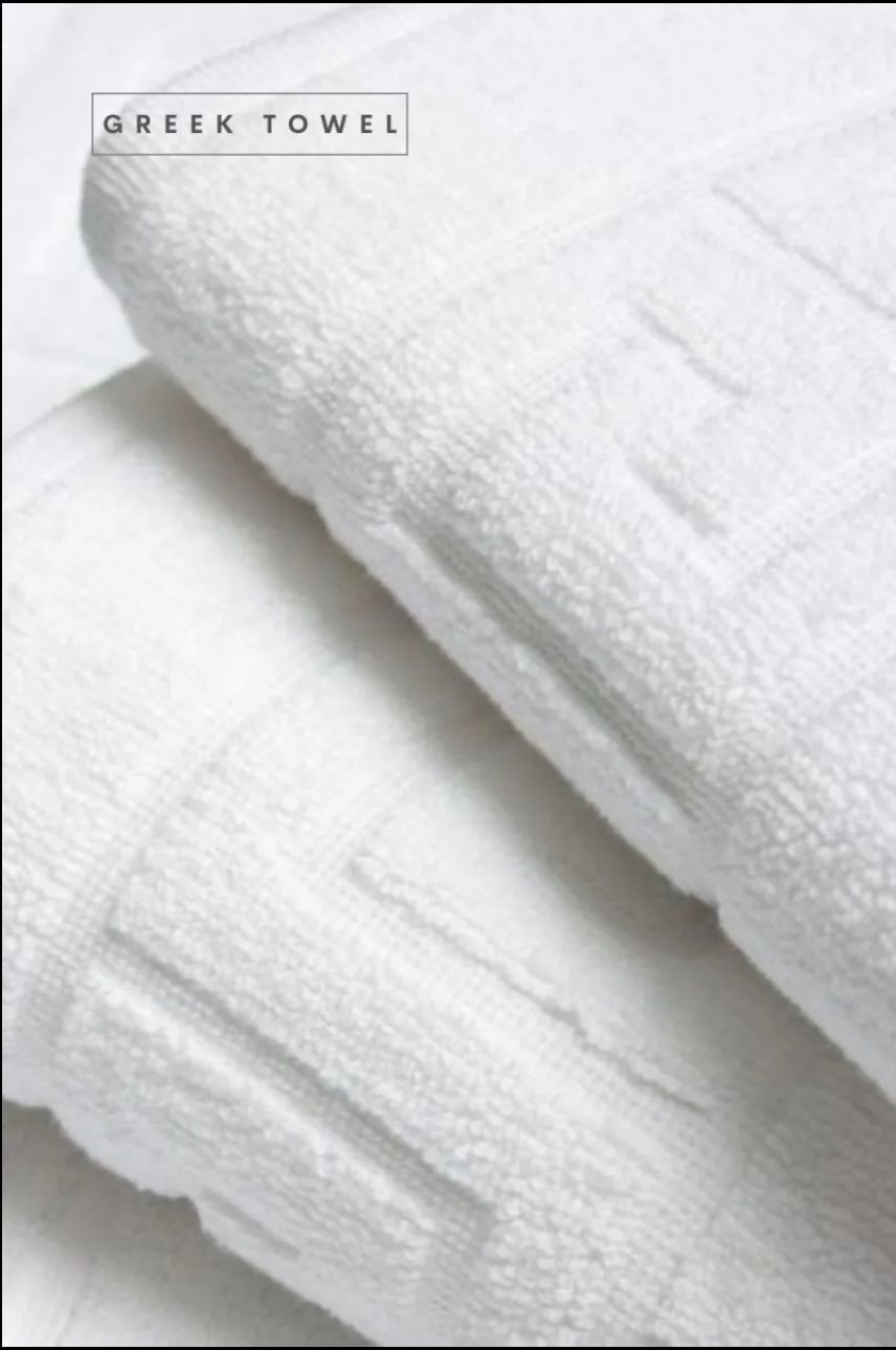 Premium Greek Towels (ST18): 100% Organic Cotton, Exceptional Absorption,Unmatched Softness, Greek Design. Large Size: 27x54 inches. Set of 2 Bath Towels.