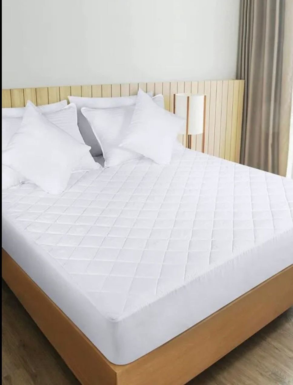 Luxurious King Size Fitted Mattress Cover | Soft Quilted Polyester | 72x78 Inches for 6x6.5 Bed | Ready to Use | Elastic, PU-Laminated | Hand-Washable | Durable