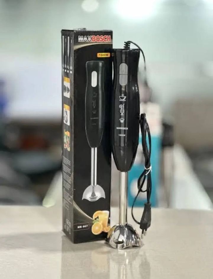 Hand Blender - With Egg Whisk & Chopper, Powerful 300- Watt - Immersion Hand Blender, Haer Set Stainless Steel Shaft & Blades, Handheld Blender With Ergonomic Handle (Black)letric