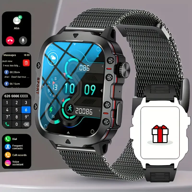 New Durable Smartwatch Men'S Wireless Call Sports Fitness AI Voice Outdoor 100+ Sports Mode Outdoor Smartwatch