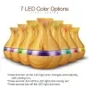 300 Ml Ultrasonic Air Humidifier Aroma Essential Oil Diffuser With Wood Grain 7 Color Changing Led Lights For Office Home Deep Color